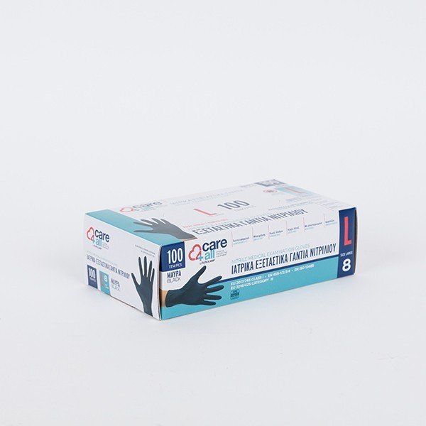 d7ac0535f55d4739a4364d8c3c98b113 ΓΑΝΤΙΑ ΝΙΤΡΙΛΙΟΥ MIAΣ ΧΡΗΣΗΣ ΧΩΡΙΣ ΠΟΥΔΡΑ ΜΑΥΡΟ LARGE 100TΕΜ (147-90977) - Image 1