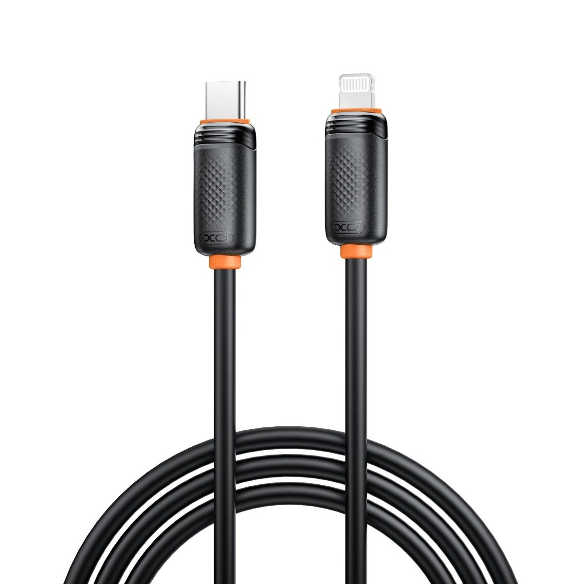 q302a_black XO NB-Q302A Καλώδιο Φόρτισης & Μεταφοράς Δεδομένων Lightning σε Type-C 27W Μαύρο 1m (16.005.0403) - Image 1