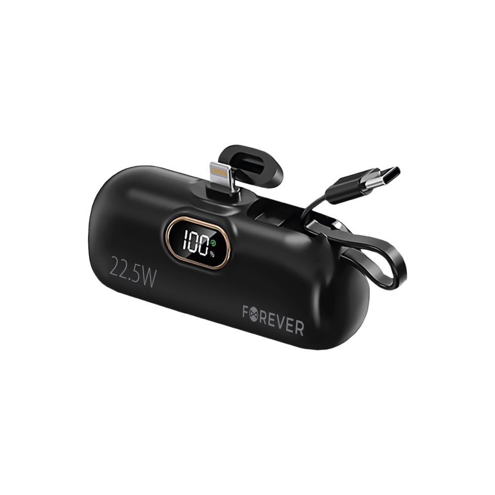 407615_oryg Forever mini power bank MTB-100 22.5W 5000 mAh Lightning black (GSM182133) - Image 1