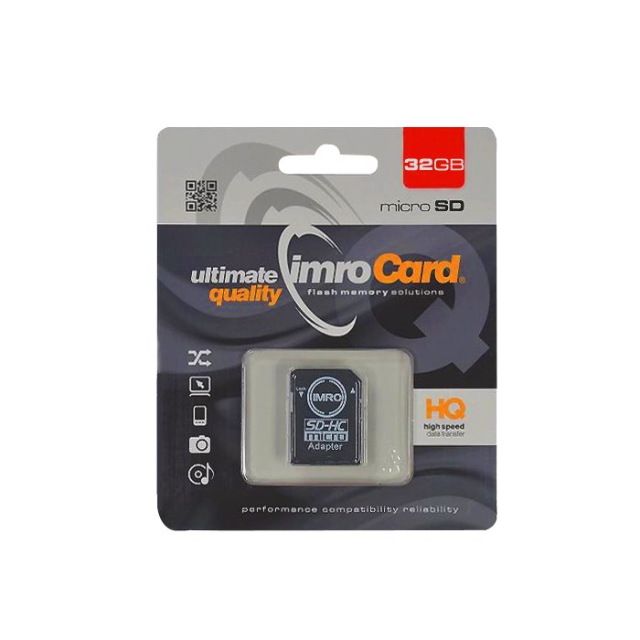 53402_oryg Imro memory card 32GB microSDHC cl. 10 UHS-I + adapter (KOM000487) - Image 1