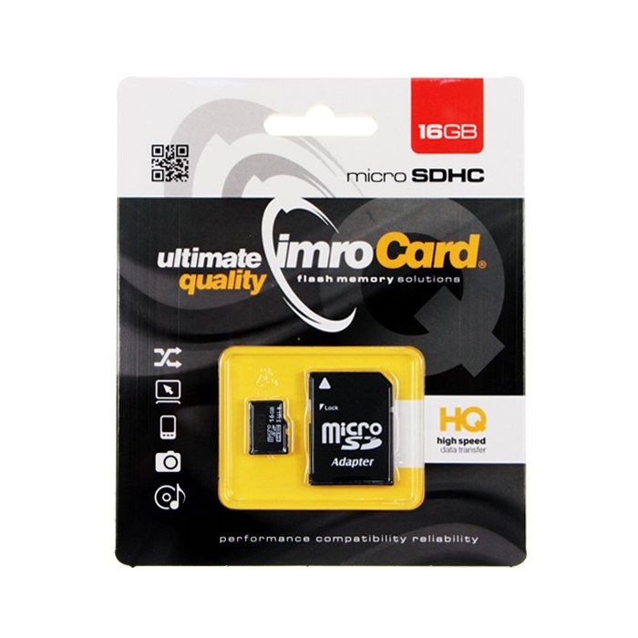 55492_oryg.jpg Imro memory card 16GB microSDHC cl. 10 UHS-I + adapter - Image 1