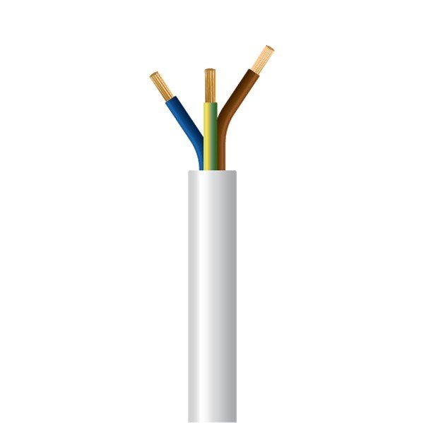 9b0fed19b1064cd7ac8f4ec2a6e5b19d ΚΑΛΩΔΙΟ ΕΥΚΑΜΠΤΟ H05VV-F 3Χ1,5mm² ΛΕΥΚΟ (100m/roll) (150-13108) - Image 1