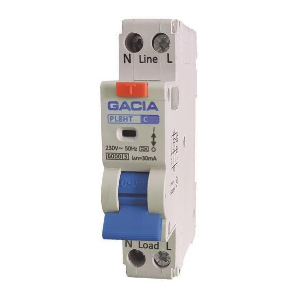 0130681002744ea8b94ddfb1d813a526 ΡΕΛΕ RCBO ΜΟΝΟΠΟΛΙΚΟ 10A 6KA 30mA 1+N C GACIA TYPE AC (500-43531) - Image 1