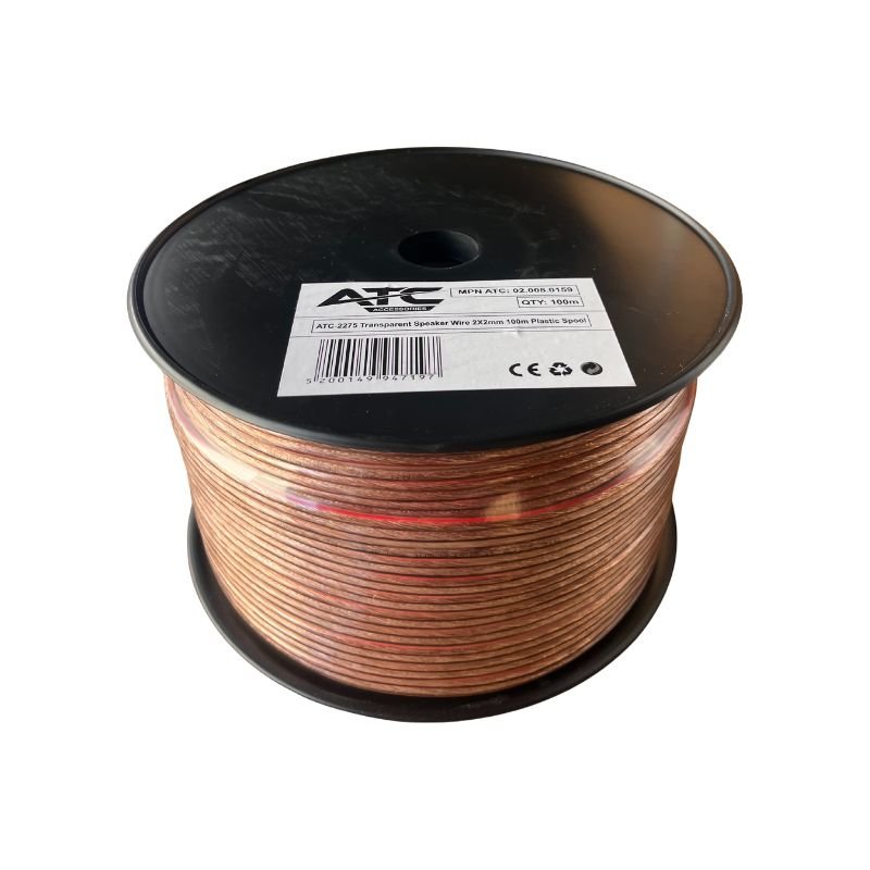 02.008.0159 ATC-2275 Στροφείο Καλώδιο Ηχείου Διαφανές 2x2mm 100m (02.008.0159) - Image 1
