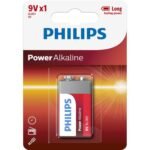 Philips Power Alkaline Μπαταρία 6LR61/P1B 9V (1τμχ) (01.001.0028)