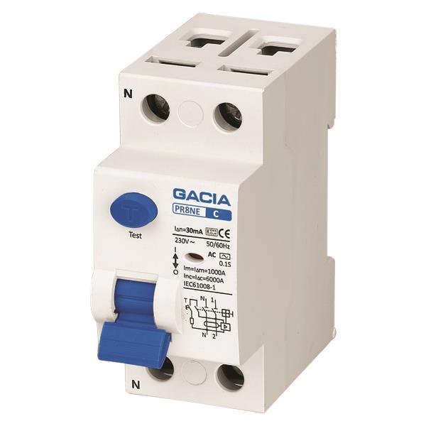 400452d0e7fe45c98afc34978e2a04e4 ΡΕΛΕ ΔΙΑΡΡΟΗΣ 2Χ40Α 6KA 30mA GACIA TYPE A (500-37502) - Image 1