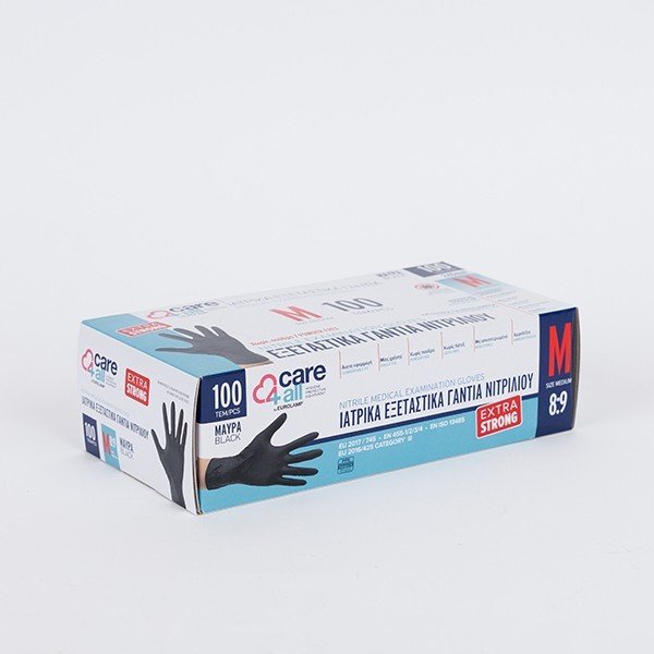 a07201f95f644fe49dbf9efc81ded5b7 ΓΑΝΤΙΑ ΝΙΤΡΙΛΙΟΥ EXTRA STRONG MIAΣ ΧΡΗΣΗΣ ΧΩΡΙΣ ΠΟΥΔΡΑ ΜΑΥΡΟ MEDIUM 100TΕΜ (147-90971) - Image 1