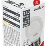 Avide LED Σφαιρική 3W E27 Θερμό 3000K Value (15.001.1018)