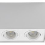 Avide Φωτιστικό Οροφής GU10 Spot Light Τετράγωνο Λευκό Περιστρεφόμενο Διπλό (15.001.1983)