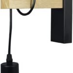 Avide Κρεμαστό Φωτιστικό Τοίχου Madeline 1xE27 Socket Ξύλου/Μαύρο (15.001.0924)