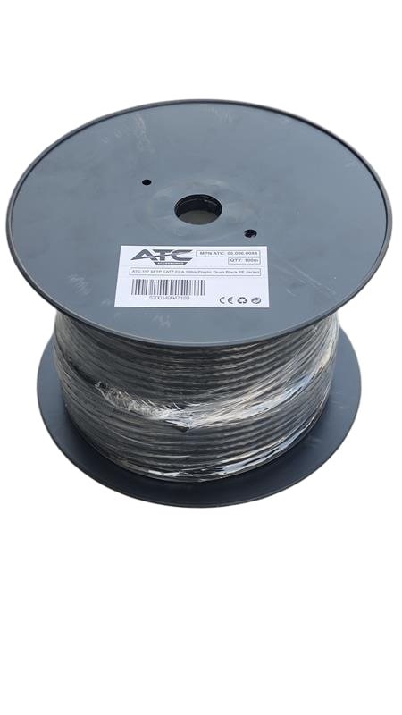 atc-117 ATC-117 Στροφείο SFTP CAT7 CCA με PE Περίβλημα Μαύρο 100m (06.006.0084) - Image 1