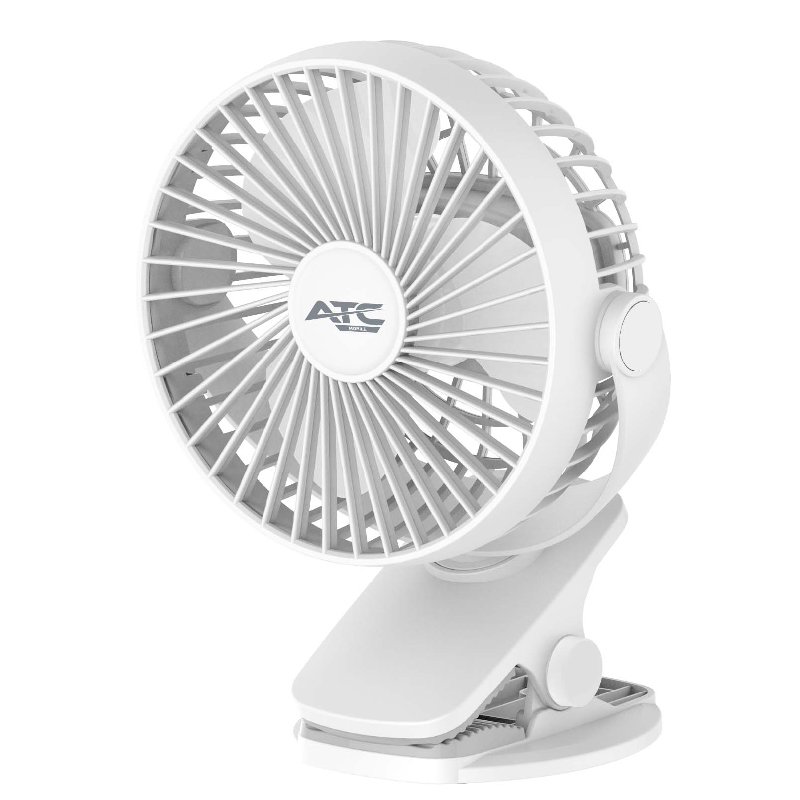 atc-df01-02 ATC DF-01 Μίνι Επαναφορτιζόμενος Ανεμιστήρας Γραφείου 5" με Κλιπ Λευκό (20.006.0009) - Image 1