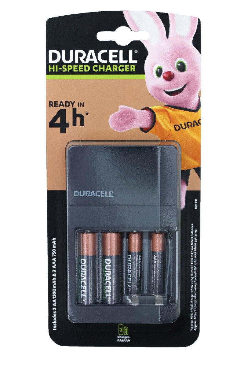 cef14-4h-charger-incl-2xaa-1300mah-2xaaa-750mah DURACELL CEF14 4h Charger incl. 2xAA 1300mAh + 2xAAA 750mAh (01.010.0036) - Image 1