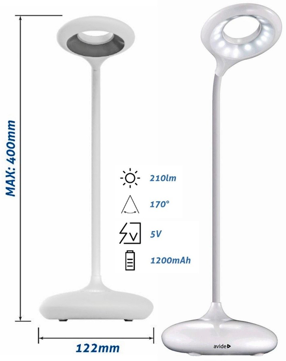desk_8 Avide LED Φωτιστικό Γραφείου Minimal Άσπρο 4W (15.001.0973) - Image 1