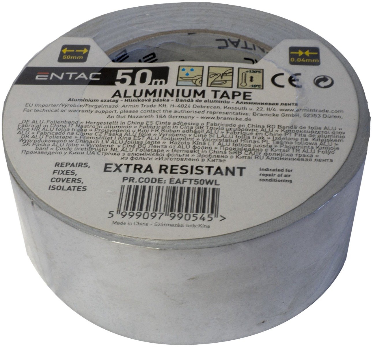 eaft50wl_entac-alu-szalag-004x50mm-50m Entac Ταινία Αυτοκόλλητη Αλουμινίου 0.04x50mm 50m (15.006.0120) - Image 1