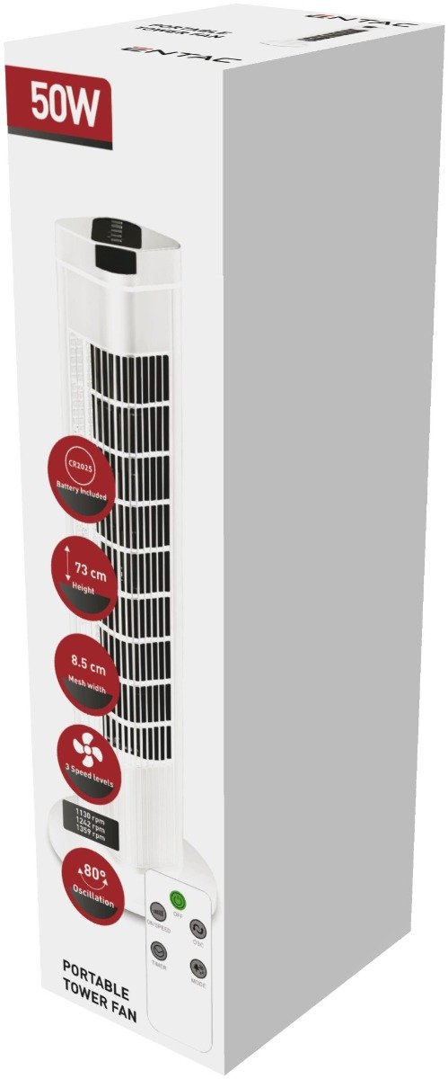 eptf-50w-rc_entac-hordozhato-torony-ventilator-50w-taviranyitoval Entac Ανεμιστήρας Δαπέδου Πύργος 50W με Τηλεχειριστήριο (15.003.0009) - Image 1
