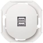 EON E6161.0 2xUSB charger 2,1A 5V, without cover frame EON, white (15.005.0187)