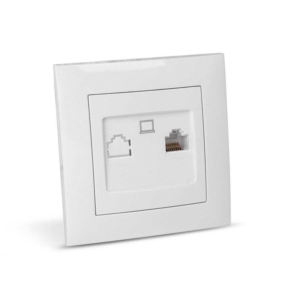 erwls-arn-w Entac Arnold Recessed wall LAN socket Cat5 White (15.005.0107) - Image 1