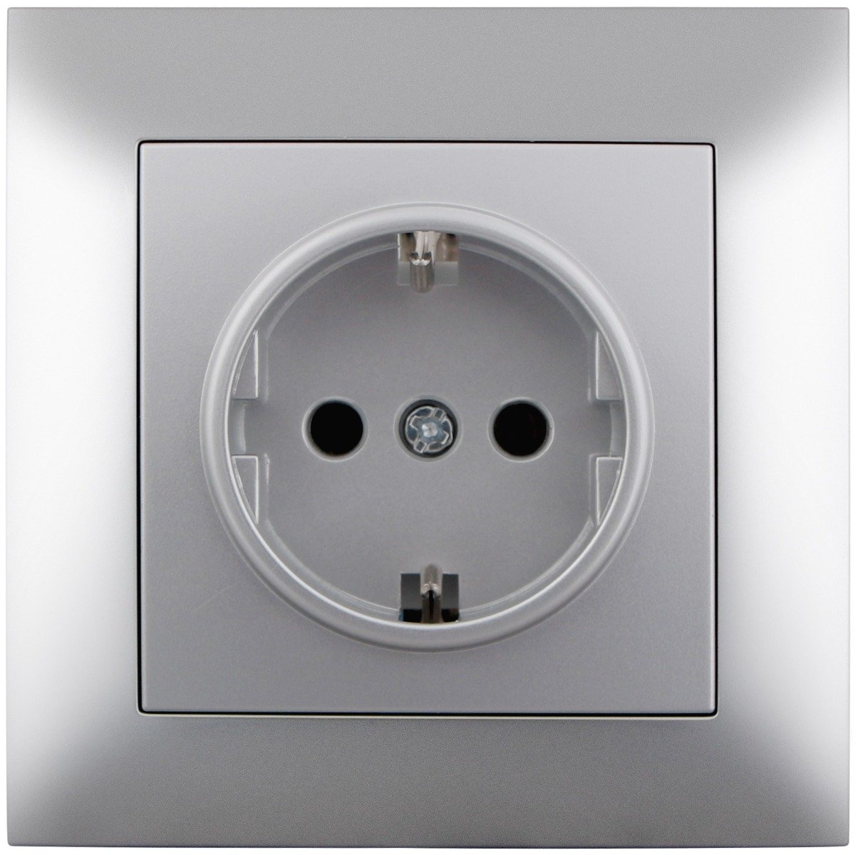 erws1e-arn-s_entac-arnold-sullyesztheto-fali-aljzat-foldelt-ezust Entac Arnold Recessed wall socket earthed Silver (15.005.0110) - Image 1