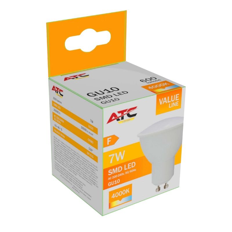 gu10_7w_6_ ATC SMD Λαμπτήρας LED Spot GU10 230V 7W/600LM 110° 4000K (25.001.0027) - Image 1
