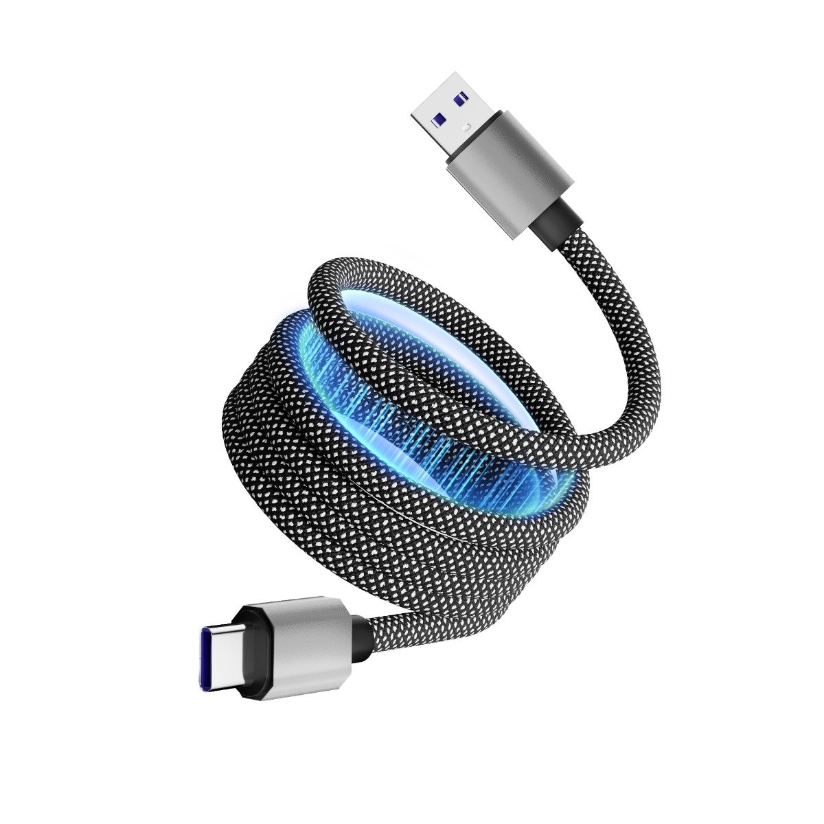 image_20251103080051_194_65 ATC-C6 Μαγνητικό Καλώδιο Φόρτισης & Μεταφοράς Δεδομένων USB-A σε Type-C 66W 1m Μαύρο (20.003.0015) - Image 1