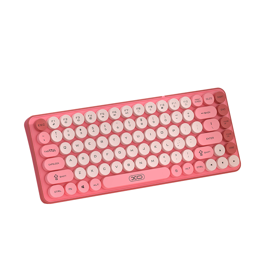kb12keyboardxoo_2_ XO KB-12 Ασύρματο Πληκτρολόγιο Bluetooth Tri-Colour Ροζ (16.001.0313) - Image 1