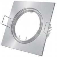 lafn1 Avide GU10 Πλαίσιο Τετράγωνο Σαγρέ Σατέν Νίκελ (15.001.0545) - Image 1