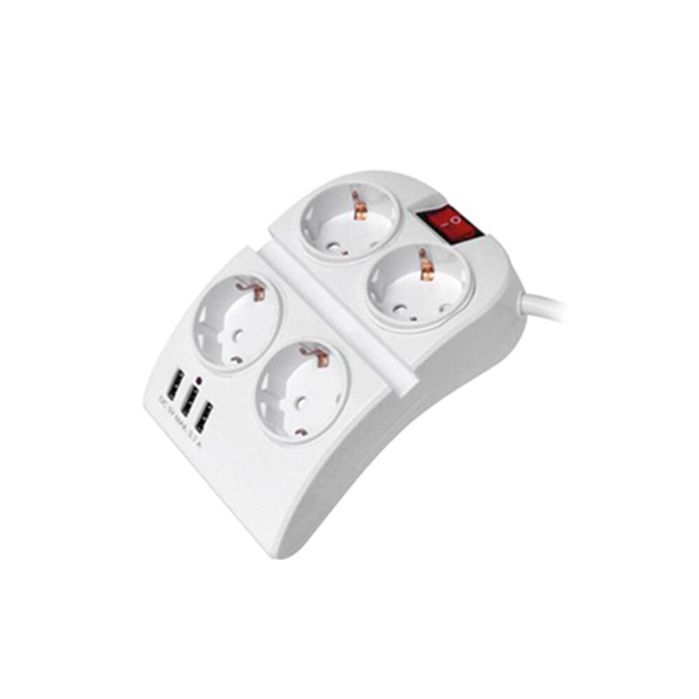 media-1635253572177 Technik Πολύπριζο 4 Θέσεων με Διακόπτη & 3 Θύρες USB 16A 1.5m (41.001.0104) - Image 1