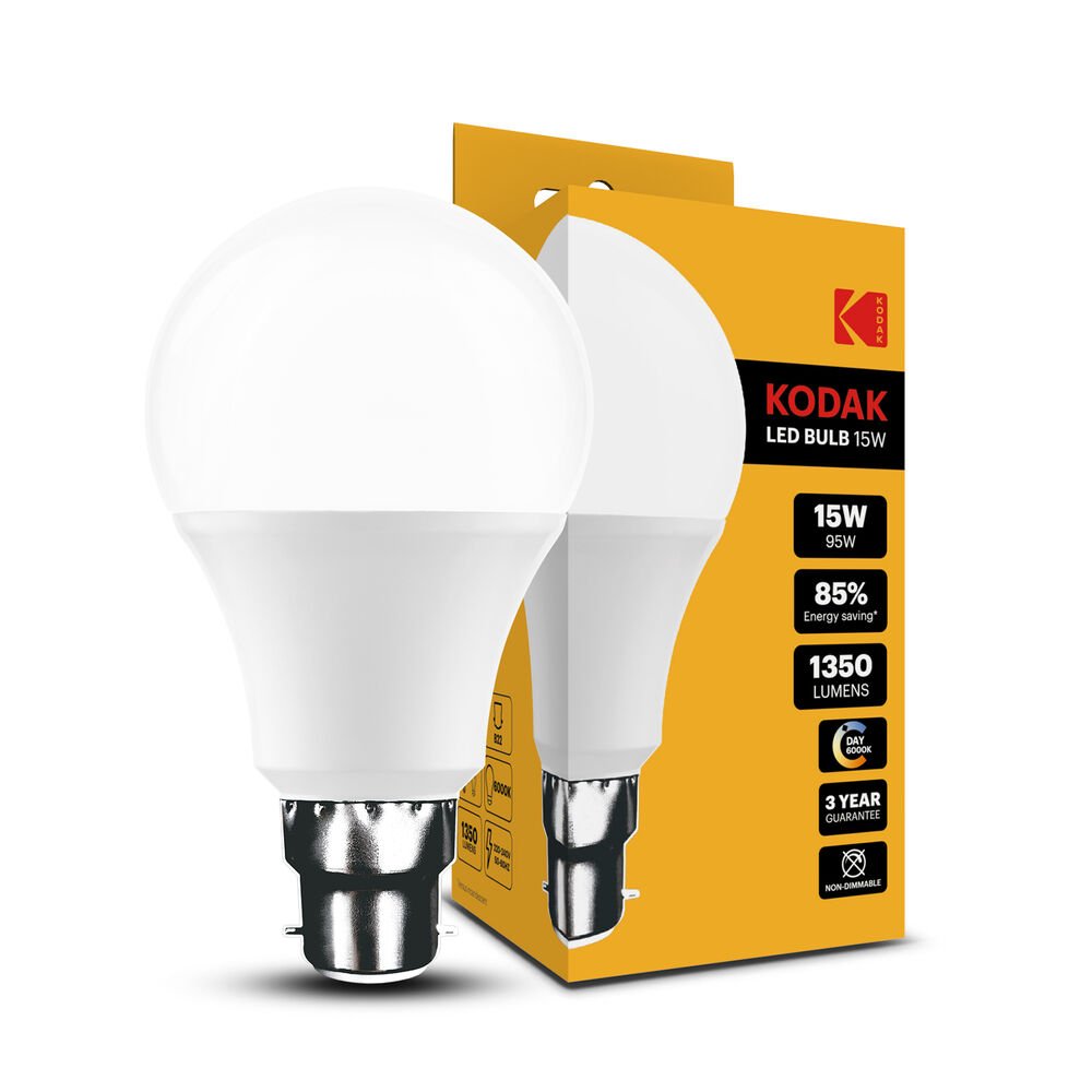 media-1652365157478 KODAK Max LED B22 Σφαιρική Λάμπα A65 15W 270° 6000K 1350lm (31.005.0006) - Image 1