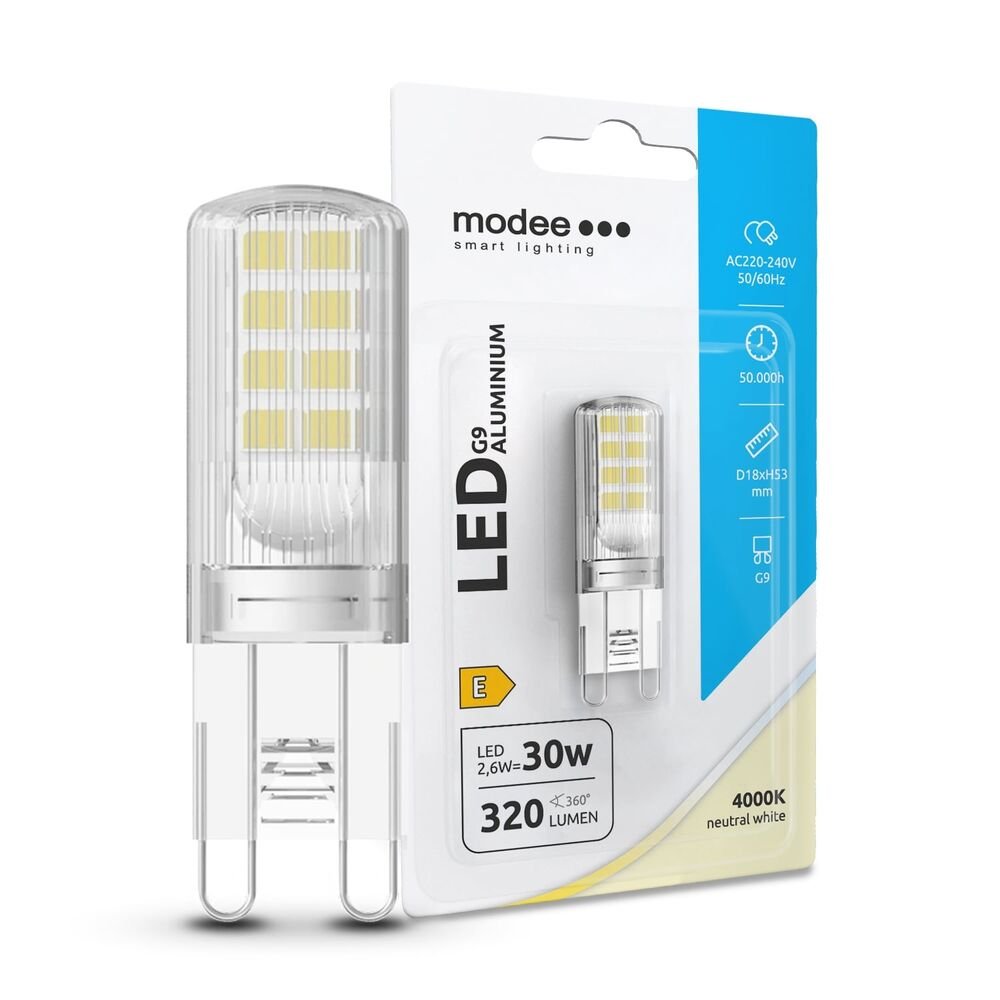 media-1710338345109 Modee Lighting Λάμπα LED G9 Aluminium 2.6W 4000K (320 lumen) ERP B1 (40.001.0020) - Image 1