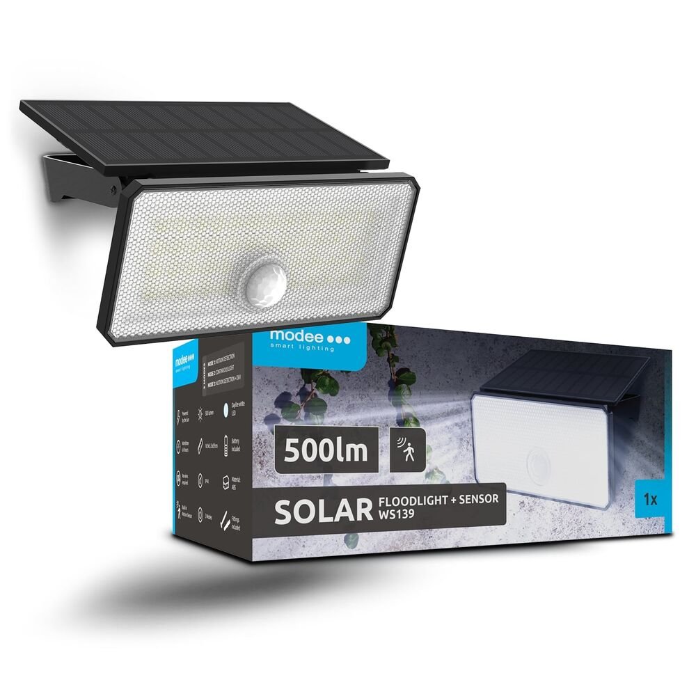media-1740499492789 Modee Lighting Ηλιακός Προβολέας LED WS139 με Αισθητήρα 500lm (40.002.0043) - Image 1