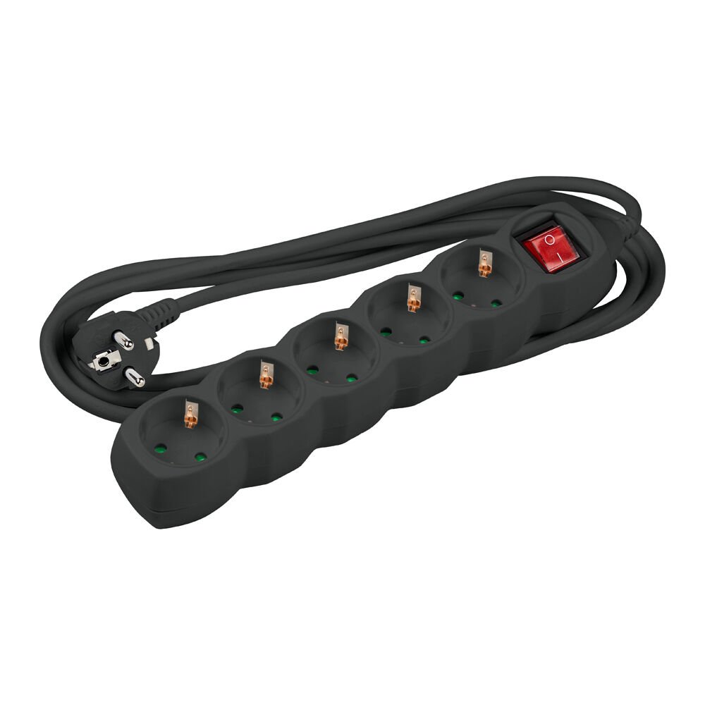 media-1768832551823 Technik Πολύπριζο 5 Θέσεων με Διακόπτη & 1.5 mm² Καλώδιο Χαλκού 16A Μαύρο 1.5m (41.001.0117) - Image 1