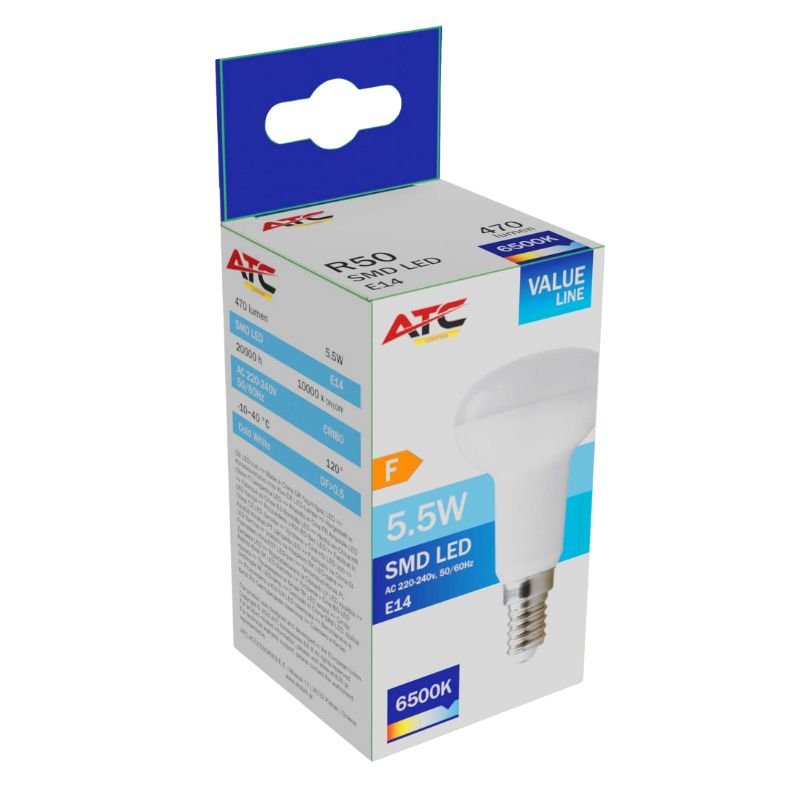 r50_3_ ATC SMD Λαμπτήρας LED Spot R50 230V 5.5W/470LM E14 6500K (25.001.0024) - Image 1