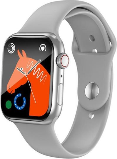 xlarge_20231201160012_xo_m50_aluminium_44mm_smartwatch_me_palmografo_gri XO M50 PRO Μαγνητικό Smartwatch Ασημί (16.001.0201) - Image 1
