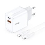 BWOO wall charger CDA182 QC 38W 1x USB-A + 1x USB-C with USB-C cable 1 m black (GSM193920)