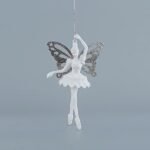 ΝΕΡΑΙΔΑ ΑΚΡΥΛΙΚΗ, ΜΕ ΓΚΡΙ ΦΤΕΡΑ, ΜΕ GLITTER, 9,7x15,7cm (600-44662)