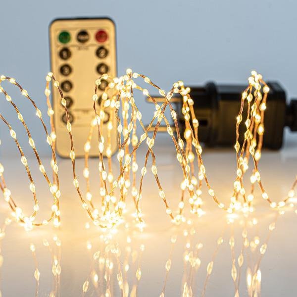 0b93795ce4eb4249abd7148b79b287b6 ΣΕΙΡΑ, 300 MINI LED, ΜΕΤΑΣΧΗΜΑΤΙΣΤΗ, ΣΤΑΘΕΡΟ, ΤΗΛΕΧΕΙΡΙΣΤΗΡΙΟ (ON/OFF, TIMER, DIMMER), ΜΠΡΟΝΖΕ ΧΑΛΚΙΝΟ ΚΑΛΩΔΙΟ, ΘΕΡΜΟ ΛΕΥΚΟ LED ANA 1.5cm, ΠΡΟΕΚΤΑΣΗ ΠΑΡΟΧΗΣ 3m, ΙΡ44 (600-11735) - Image 1