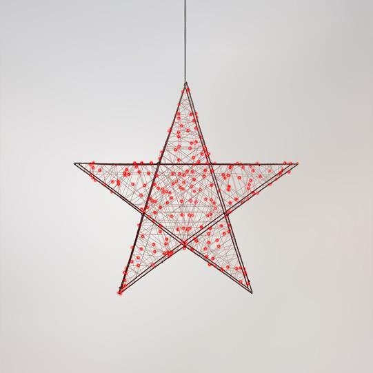 175f3790d04847739e26aa2cc5b8d572 ΑΣΤΕΡΙ ΦΩΤΙΖΟΜΕΝΟ 78cm, 240 LED, 4,5V ΜΕΤΑΣΧΗΜΑΤΙΣΤΗ, TIMER, ΜΑΥΡΟΣ ΜΕΤΑΛΛΙΚΟΣ ΣΚΕΛΕΤΟΣ, ΜΑΥΡΟ ΧΑΛΚΙΝΟ ΚΑΛΩΔΙΟ, ΚΟΚΚΙΝΟ LED, ΠΡΟΕΚΤΑΣΗ ΠΑΡΟΧΗΣ 5m, IP44 (600-22521) - Image 1