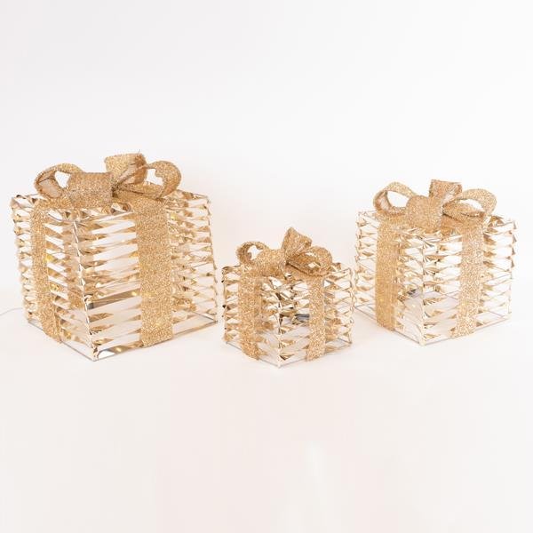 3390701e0cdd4322b7a1573432fa0bb3 ΦΩΤΙΖΟΜΕΝΑ ΔΩΡΑ 15-20-25cm, ΜΠΑΤΑΡΙΑΣ, TIMER, ΧΡΥΣΟ ΓΥΑΛΙΣΤΕΡΟ, ΘΕΡΜΟ ΛΕΥΚΟ LED, IP20 (600-44344) - Image 1
