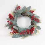 ΣΤΕΦΑΝΙ ΜΕ ΛΕΥΚΑ ΠΕΡΛΕ BERRIES, 48cm (600-47981)