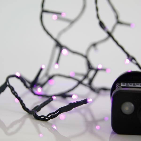 5d8cce4f867f42228eeea0f611c2a74c ΣΕΙΡΑ, 100 LED 3mm, 31V ΜΕΤΑΣΧΗΜΑΤΙΣΤΗ, 8 ΠΡΟΓΡΑΜΜΑΤΑ & ΜΝΗΜΗ, ΠΡΑΣΙΝΟ PVC ΚΑΛΩΔΙΟ, ΜΩΒ LED ΑΝΑ 5cm, ΠΡΟΕΚΤΑΣΗ ΠΑΡΟΧΗΣ 3m, ΙΡ44 (600-13177) - Image 1