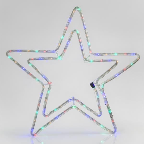 6319dd8d040b4b1288b6f5390cdb6942 ΑΣΤΕΡΙ ΔΙΠΛΟ, 3m LED ΦΩΤΟΣΩΛΗΝΑΣ, ΜΟΝΟΚΑΝΑΛΟΣ, ΜΕ ΠΡΟΓΡΑΜΜΑ, ΧΡΩΜΑΤΙΣΤΟ, 55x56cm, IP44 (600-20106) - Image 1