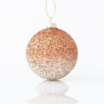 ΓΥΑΛΙΝΗ ΜΠΑΛΑ, ΔΙΧΡΩΜΗ ΚΑΦΕ, ΜΕ GLITTER, ΣΕΤ 4ΤΜΧ, 8cm (600-45056)