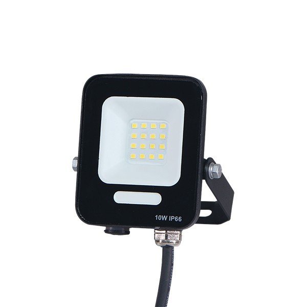 b4b59bf77d054bad80e3f45c24b9061e ΠΡΟΒΟΛΕΑΣ LED 10W SMD ΜΑΥΡΟΣ IP66 3000K PLUS 60cm ΚΑΛΩΔΙΟ (147-69802) - Image 1