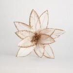 ΛΟΥΛΟΥΔΙ ΛΕΥΚΟ, ΜΕ ΧΡΥΣΟ GLITTER, 24cm (600-45389)