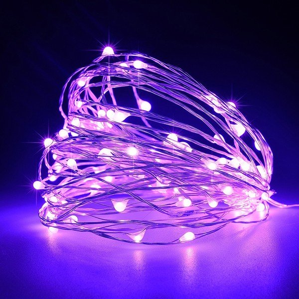 d33fd5cba328440083d6c6beb4ca0ba4 ΣΕΙΡΑ, 100 MINI LED, ΜΕΤΑΣΧΗΜΑΤΙΣΤΗ, ΣΤΑΘΕΡΟ, ΑΣΗΜΙ ΧΑΛΚΙΝΟ ΚΑΛΩΔΙΟ, ΜΩΒ LED ΑΝΑ 10cm, ΠΡΟΕΚΤΑΣΗ ΠΑΡΟΧΗΣ 5m, ΙΡ44 (600-07318) - Image 1