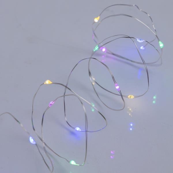 edd5ca151c4d4e4095b2519d4a30a2cd ΣΕΙΡΑ, 20 MINI LED, ΜΠΑΤΑΡΙΑΣ 2xAA, TIMER, ΑΣΗΜΙ ΧΑΛΚΙΝΟ ΚΑΛΩΔΙΟ, ΧΡΩΜΑΤΙΣΤΟ ΟΠΑΛ LED ΑΝΑ 10cm, ΠΡΟΕΚΤΑΣΗ ΠΑΡΟΧΗΣ 10cm, IP20 (DISPLAY BOX 24τμχ) (600-07648) - Image 1