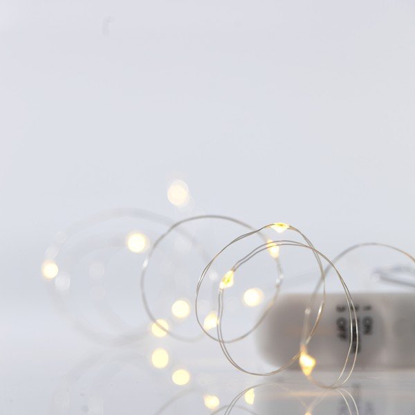 febf71d951d84c2ba4d0e94fabac0051 ΣΕΙΡΑ, 12 MINI LED, ΜΠΑΤΑΡΙΑΣ 2xCR2032, ΑΣΗΜΙ ΧΑΛΚΙΝΟ ΚΑΛΩΔΙΟ, ΘΕΡΜΟ ΛΕΥΚΟ LED ANA 10cm, IP20 (600-07901) - Image 1