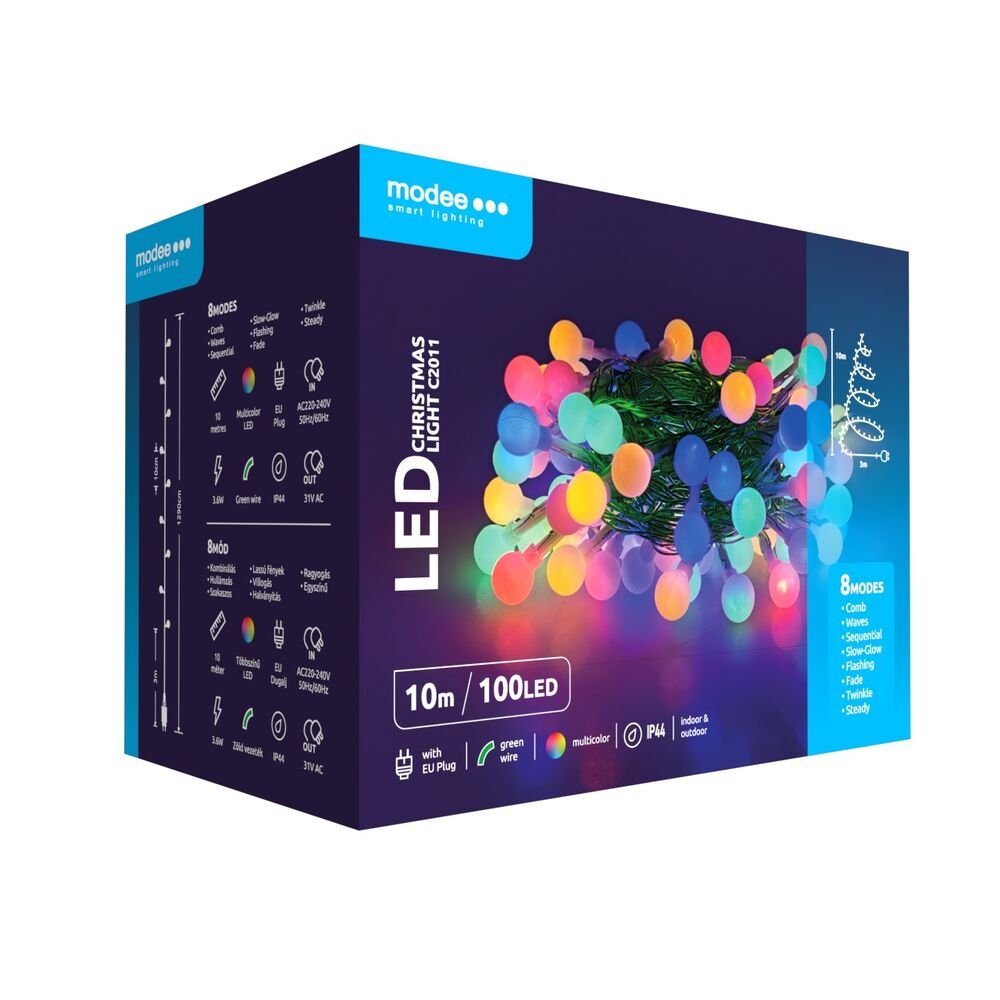 media-1690985600507 Modee Lighting Χριστουγεννιάτικα Λαμπάκια LED Τύπου Berry με Βύσμα (100LED/10m/10cm) Πολύχρωμα (40.004.0041) - Image 1