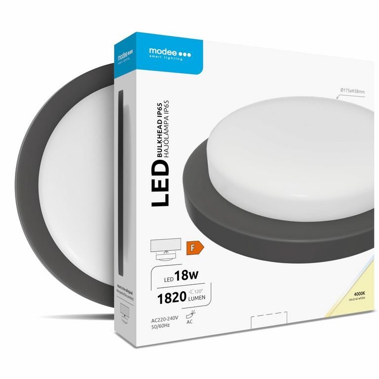 media-1710943456505 Modee LED Στρογγυλή Απλίκα 18W 4000K IP65 Μαύρο ERP (40.001.0075) - Image 1